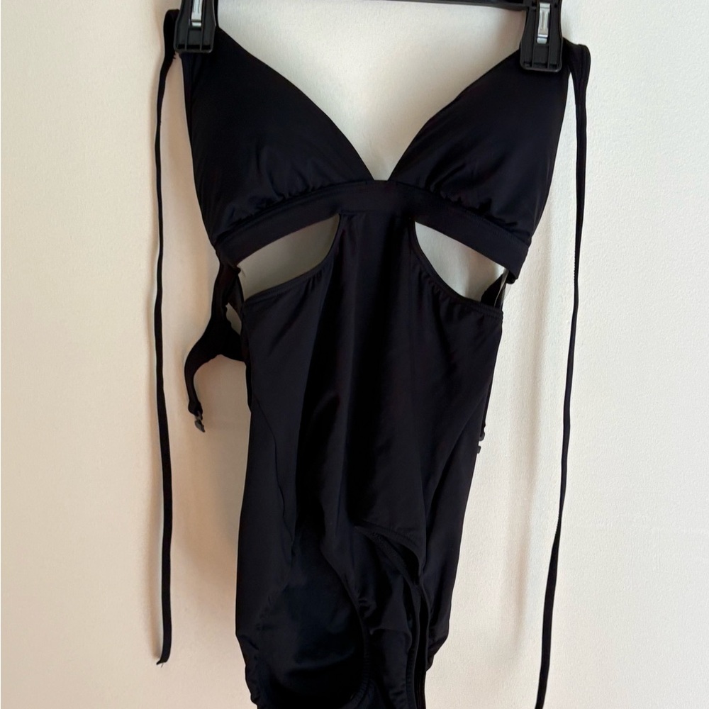 Women’s Black One Piece Anthropologie/Sea Folly Swimsuit - size 8 (USA)